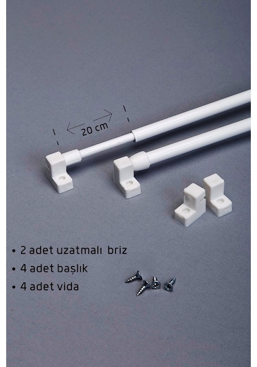 Briz Perde Çubuğu Ayarlanabilir 2 Adet 60-75 CM