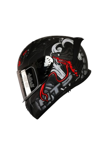 Motoanl Motosiklet Ece 22.r06 Sertifikalı Double Vizör Full Face Kask Myth Grey Gri