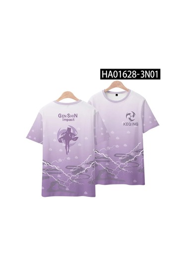 Snapbuy Yeni Oyun Anime Genshin Impact Hutao Yae Miko 3d Baskılı T-shirt Unisex Giyim Cosplay Teeturuncuerkek Turuncu