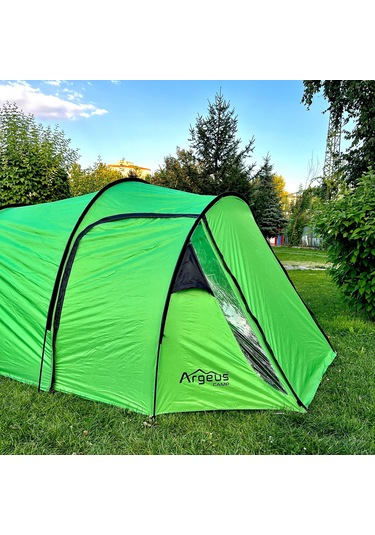 Family 4 Kişilik Çadır - Argeus - Çift Tenteli Çadır - Aile Çadırı - Arg-202 - Geniş Bagajlı Çok Renkli