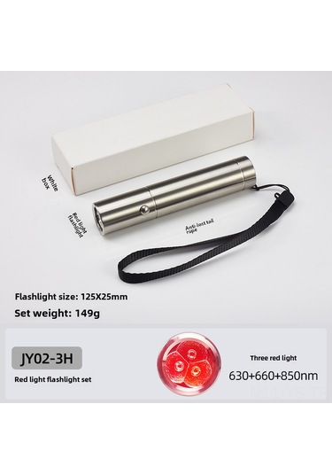 Yunboo Kırmızı Işık El Feneri 3 Led 630+660+850nm Entegre Kızılötesi Fonksiyonu Dış Mekan Acil Durumlar İçin Dayanıklı Tasarım Pil Hariç