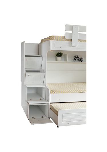 Ranza, Su Mdf Mebran Yavrulu Ranza + Mdf 3 Kapılı Dolap - Setay Beyaz