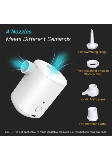 Ximistore9 Mavi Abs Çift Kullanimli Taşınabilir Elektrikli Hava Pompa - 15w 300l/dak 0.3psı Ipx4 Su Geçirmez
