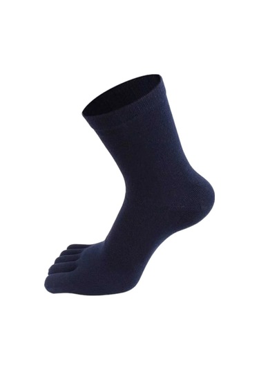 Tezzgelsin Erkek 6'lı Bambu Mantar Çorabı Parmak Çorap Lacivert