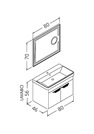 Mauna 80 Cm Banyo Dolabi Mercekli Led Ayna - Beyaz (Boy Dolap Hariç) Çok Renkli