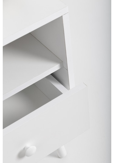 Flora Solo Komodin Beyaz