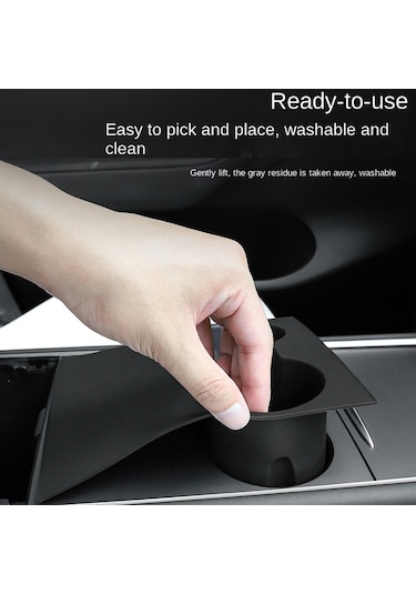 Tesla Model 3 / Y Silikon Bardak İçecek Tutucu Siyah