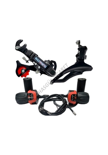 Hsgl Bisiklet Vites Kolu Siyah Ön Attırıcı Arka Attırıcı Set Bisi Kırmızı - Siyah