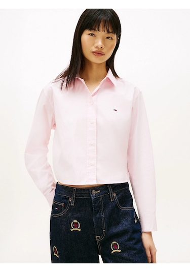 Tommy Hilfiger Tjw Kısa Rahat Kesim Kadın Pembe Gömlek Dw0dw22078tog Pembe