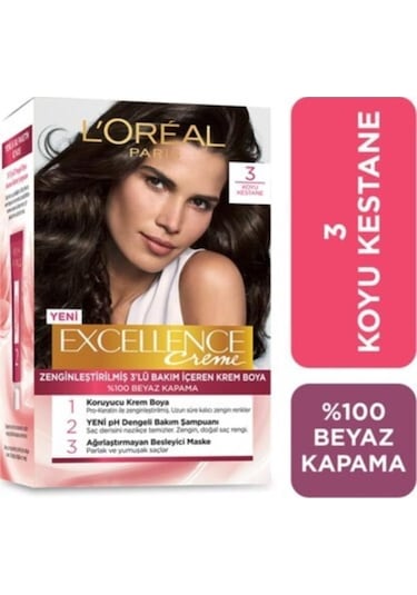 Loreal Excellence Set Boya 3 - Koyu Kestane