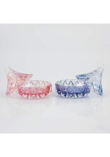 Lüsterli Mini Kubbe Cam Lokumluk & Şekerlik 2'li