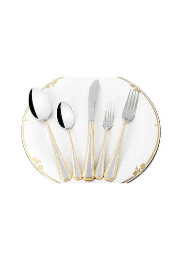 Mikasa Moor Classico Gold 60 Parça 12 Kişilik Çatal Kaşık Bıçak Seti Altın