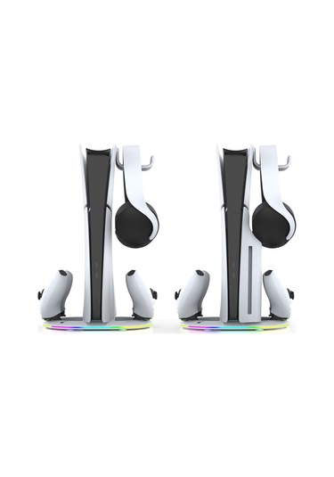 İpega Ps5 Slim Disk/ps5 Slim Dijital Rgb Dikey Stand Kulaklık Tutucu Joystick Şarj Cihazı