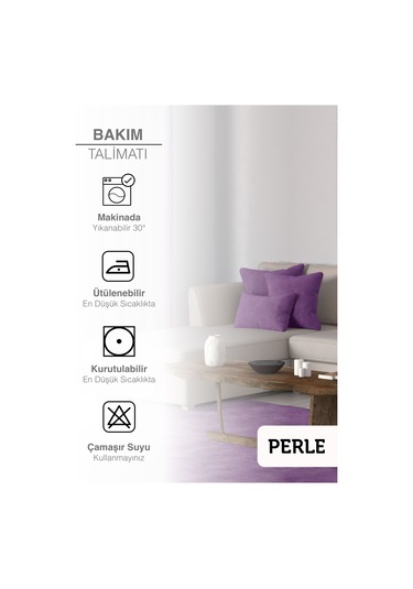 Br Perle Home Daily Series Menekşe Moru Rengi Kırlent Yastık Kılıfı Menekşe Moru