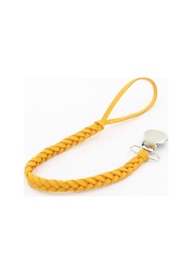 Sones 3 Adet Bebek Emzik Zinciri Deri Dokuma Anti-kopma Zinciri Sarı