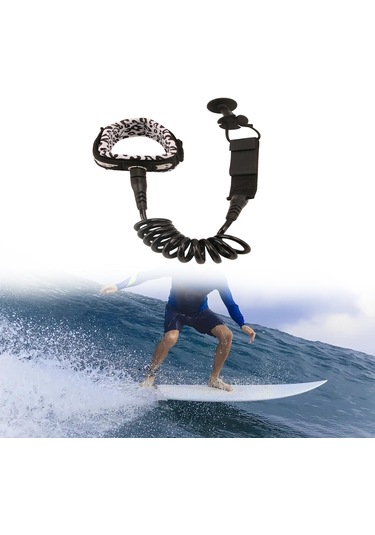 Longboard Sörf Tahtası Aksesuarları Siyah Için Sörf Tahtası Tasma Elastik Halat