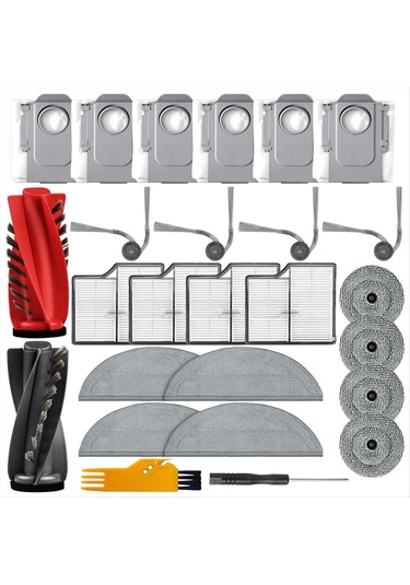 Gildedwill Roborock Saros 10 / S9 Maxv Ultra / G30 Elektrikli Süpürge Parçaları İçin 26 Adet Ana Yan Fırça Hepa Filtre Paspas Pedi Toz Torbası