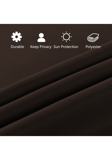 Vkemall 2 Adet Kahverengi Gölgeli Perde Seti - 63x182cm, Üç Katlı Örgü, Isı Ve Gürültü Yalıtımı, Makine Yıkama Uygun, Ayna Kordonlu Kahverengi