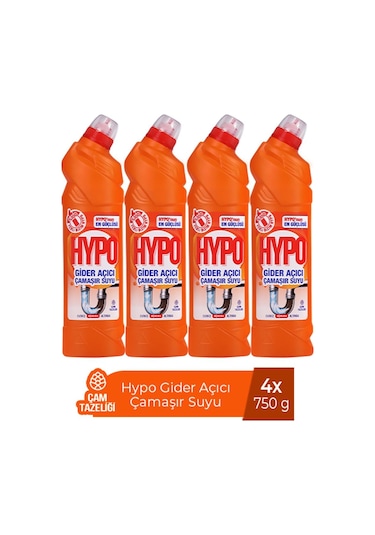 Hypo Gider Açıcı Çamaşır Suyu Çam Tazeliği 750 Gr X 4 Adet 4'lü Set