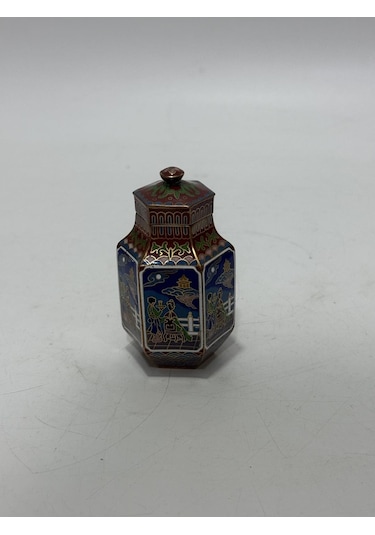 Antika Cloisonne Minyatür Kavanoz 8,1x4,2cm 134