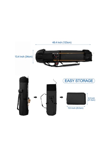 Xindoker Siyah Dış Mekan Balıkçılık Çantası, 600d Oxford Kumaş, Su Geçirmez, 5 Adet Kamış Ve Makine Taşıma Kabiliyeti, Çok Fonksiyonlu Envanter Saklama Çantası