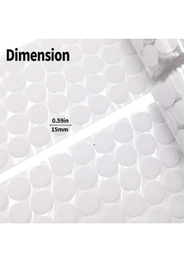 100 Adet Arkası Yapışkanlı Yuvarlak Cırt Cırtlı Bant - Cırt Bant (549662945)