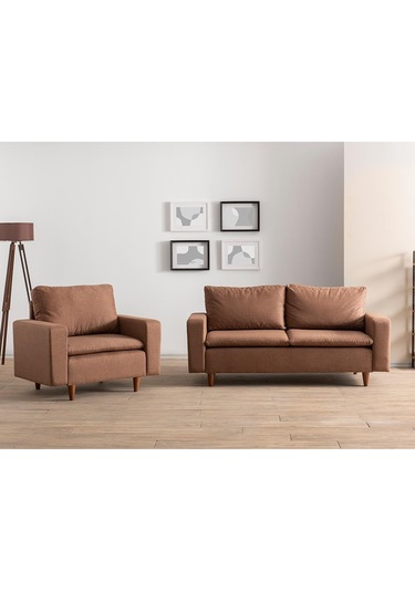Lungo Modüler Koltuk Takımı Keten Açık Kahverengi Açık Kahverengi