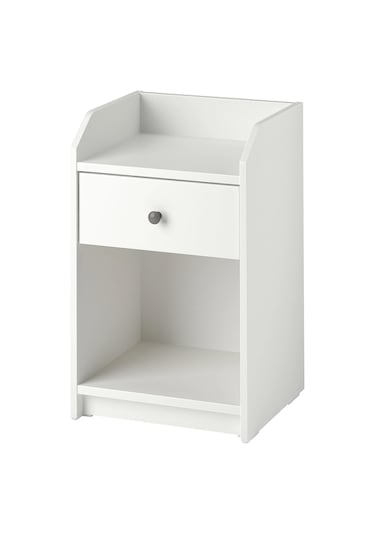 Komodin, Beyaz Renk Meridyendukkan 40x36 Cm 1 Adet Çekmece-2 Adet Açık Depolama Alanı Yatak Odası Mobilyası