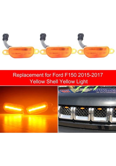 Xiyyadms Ford F150 2015-2017 İçin 3 Ledli Ön Izgara Lambası, 12v, 50.000 Saat Ömür, Su Geçirmez Abs Malzeme