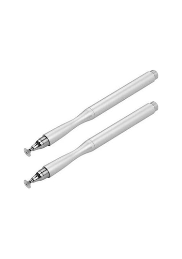 Pazly Wk-132 Disk + Bez Kafa 2 Dokunmatik Kalem Boyama Kalemi, Yüksek Hassasiyetli, Evrensel, 2 Paket, 2 Gümüş