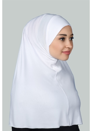 Hazır Türban Pratik Eşarp Tesettür Hijab - Namaz Örtüsü Xl Beyaz