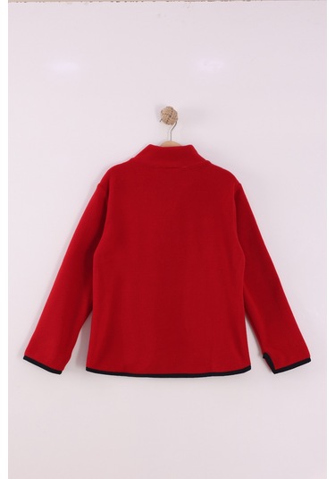 Monox Çocuk Unisex Parmak Geçmeli Polar Ceket Kırmızı