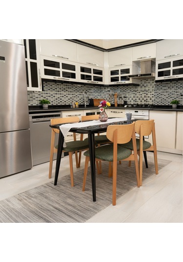 Opus Natural Ahşap 4'lu Mutfak Salon Yemek Odası Sandalyesi