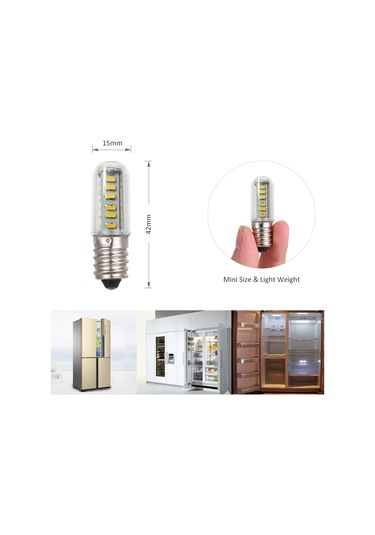 Moveevo E14 Tabanlı 24 Ledli Buzdolabı Ampulü, 3w, Ac220-240v, Islak Beyaz Işık, Enerji Tasarruflu, 30.000 Saat Ömür Sıcak Beyaz