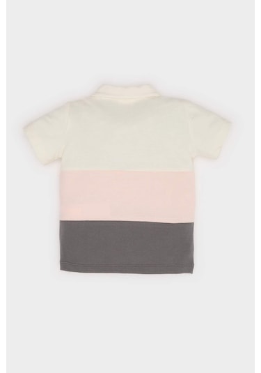 DeFacto Erkek Bebek Polo Yaka Renk Bloklu Pike Kısa Kollu Tişört B9247A525SMGR452