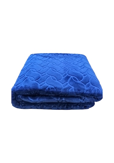 Romans Emboss Tek Kişilik Battaniye Navy Blue Mavi