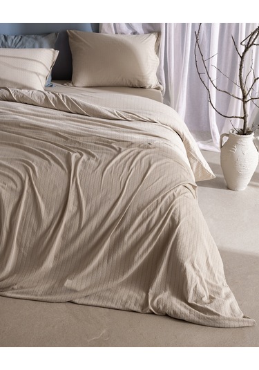 Madame Coco Marlene Tek Kişilik %100 Pamuk Penye Lastikli Nevresim Takımı - Bej 8684427198971 Ekru