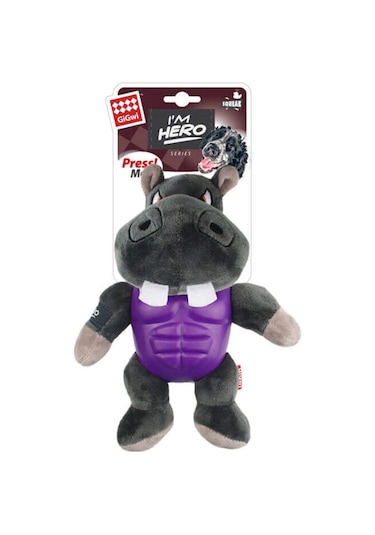 Gigwi Sesli Süper Kahraman Hipopotam Peluş