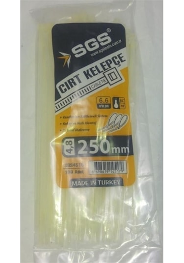 Sgs Cırt Kelepçe 4,8 X 250 Mm Beyaz