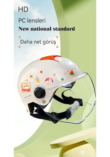 Eternal Luck 3c Sertifikalı Ayarlanabilir Çocuk Kaskı - Bej Açık Yeşil