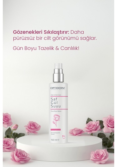 Optiderm Gül Suyu Gözenek Sıkılaştırıcı Aydınlatıcı Ve Arındırıcı
