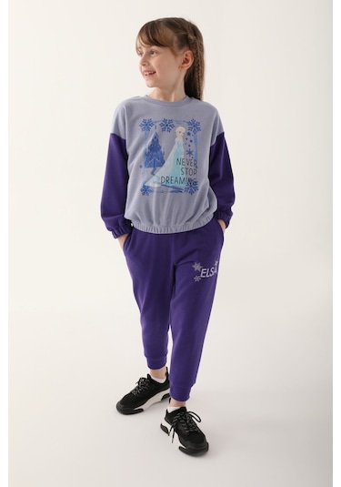 Frozen Açık İndigo Kız Çocuk Eşofman Takımı İndigo