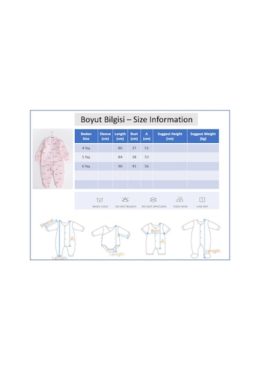 Tavşan Desenli Kız Çocuk Uyku Tulumu