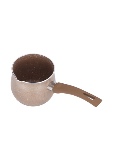 Xiyyadms 10cm Gıda Kalitesi Alüminyum Alloy Kahve Potu - Anti-yanık Tek Saplı, Kaynamaz Kaplama, Süt/çikolata/şurup Isıtma, Ev/restoran Kullanıma Uygun Kahverengi