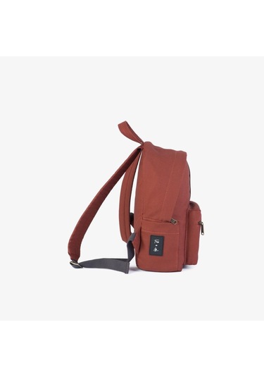 Nors Minik Sırt Çantası Kanvas Kumaş Skoolbag Mini Brick Kiremit