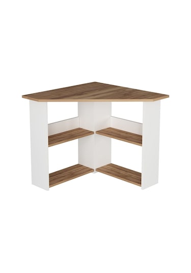 Corner Köşe Çalışma Masası Bilgisayar Masası Ofis Masası Kemençe - Beyaz