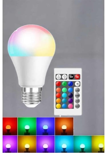 Rgb Led Lamba Led Işık Ampul Renk Değiştirebilen 100 Watt