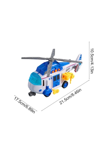 Sesli Ve Işıklı Kurtarma Helikopteri - Pervaneli Eğitici Oyuncak Helikopter 21 Cm