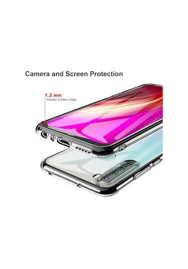 Xiaomi Redmi Note 8 Kılıf Şeffaf Silikon Tam Koruma Hibrit