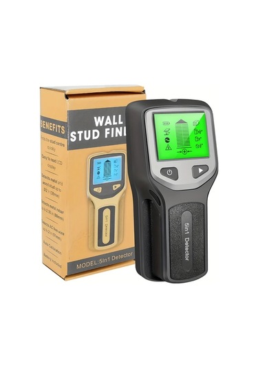 Honeybeeshop Siyah 5 İn 1 Duvar Stud Detektor Led Ekranli Tasinabilir Elektronik Stud Bulucu Ahsap Metal Tespiti Pille Calisir 0 1mm Hassasiyet